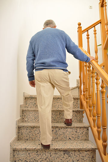 Seniors are at fall risk when using stairs