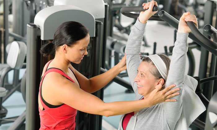 Work your back and shoulders with common condo gym equipment