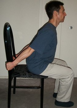 Seated chest stretch - After walk exercises